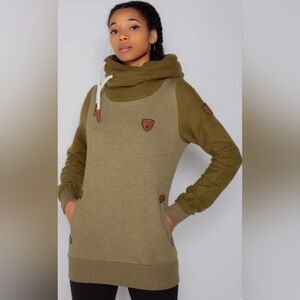 WANAKOME Olive Green Women's Sweater with Hood